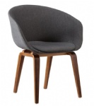 PP CHAIR WITH FABRIC SEAT, WOOD LEG