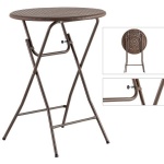 RATTAN PATTERN ROUND FOLDING BISTRO TABLE