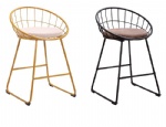 METAL BAR STOOL WITH CUSHION